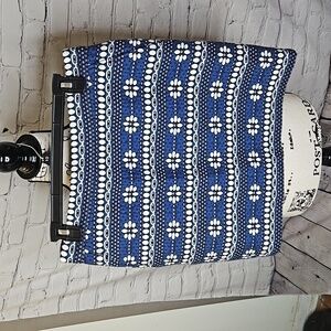 J. Crew Navy/White Floral Jacquard Mini Skirt Style 07835 Size 4